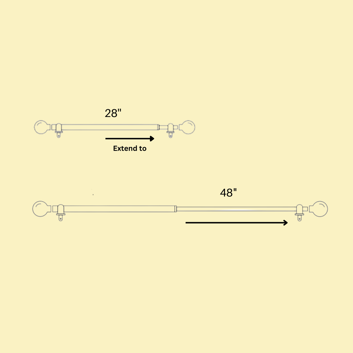 Black Double Curtain Pole | Urn Finials | Rustproof | 25KG Load | Traditional Style-3