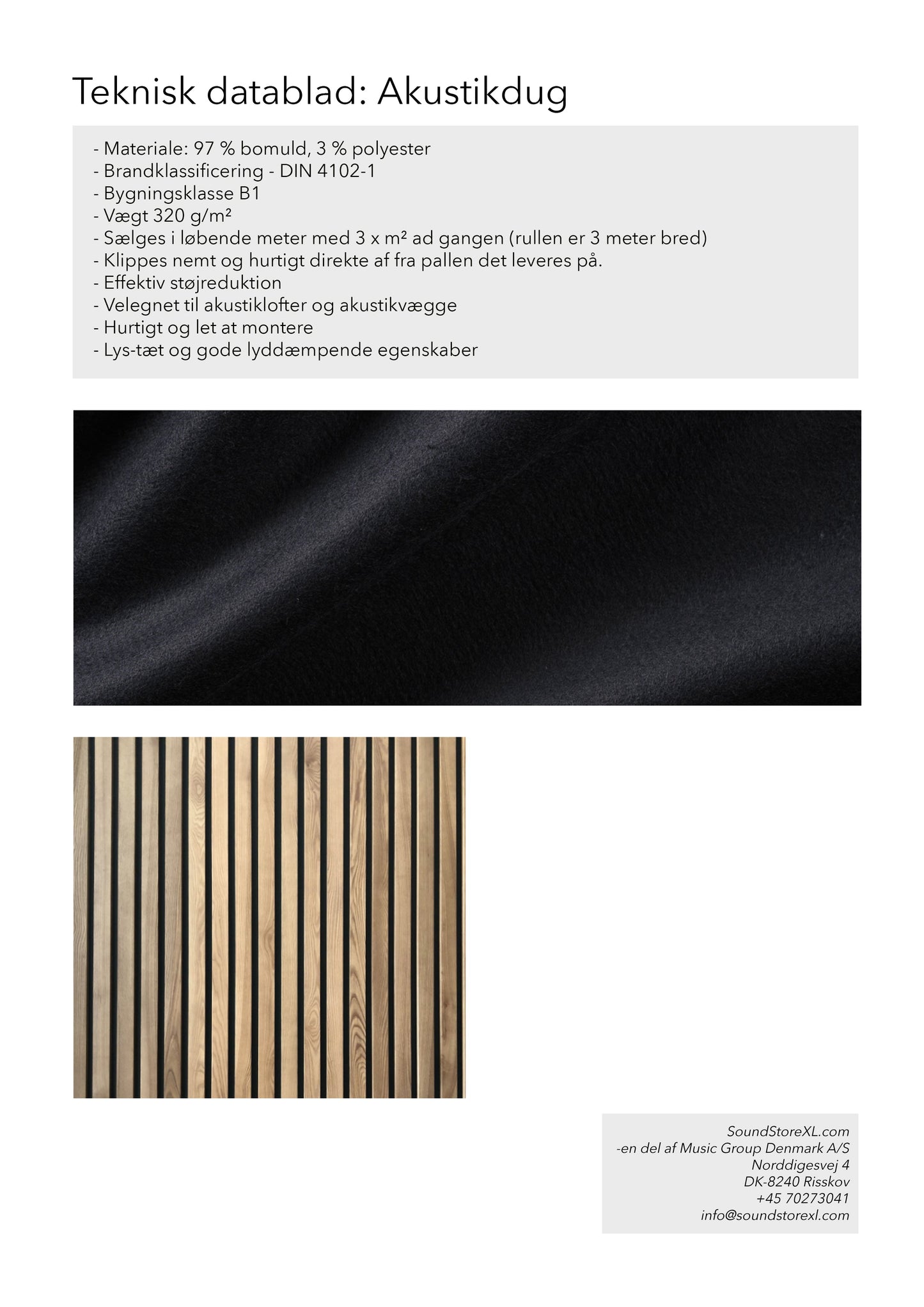 Acoustic fabric per 3 m² (Black)-4