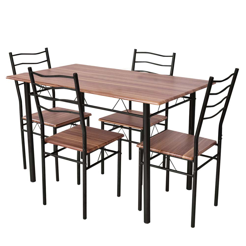 Metal frame dining table with 4 chairs-0