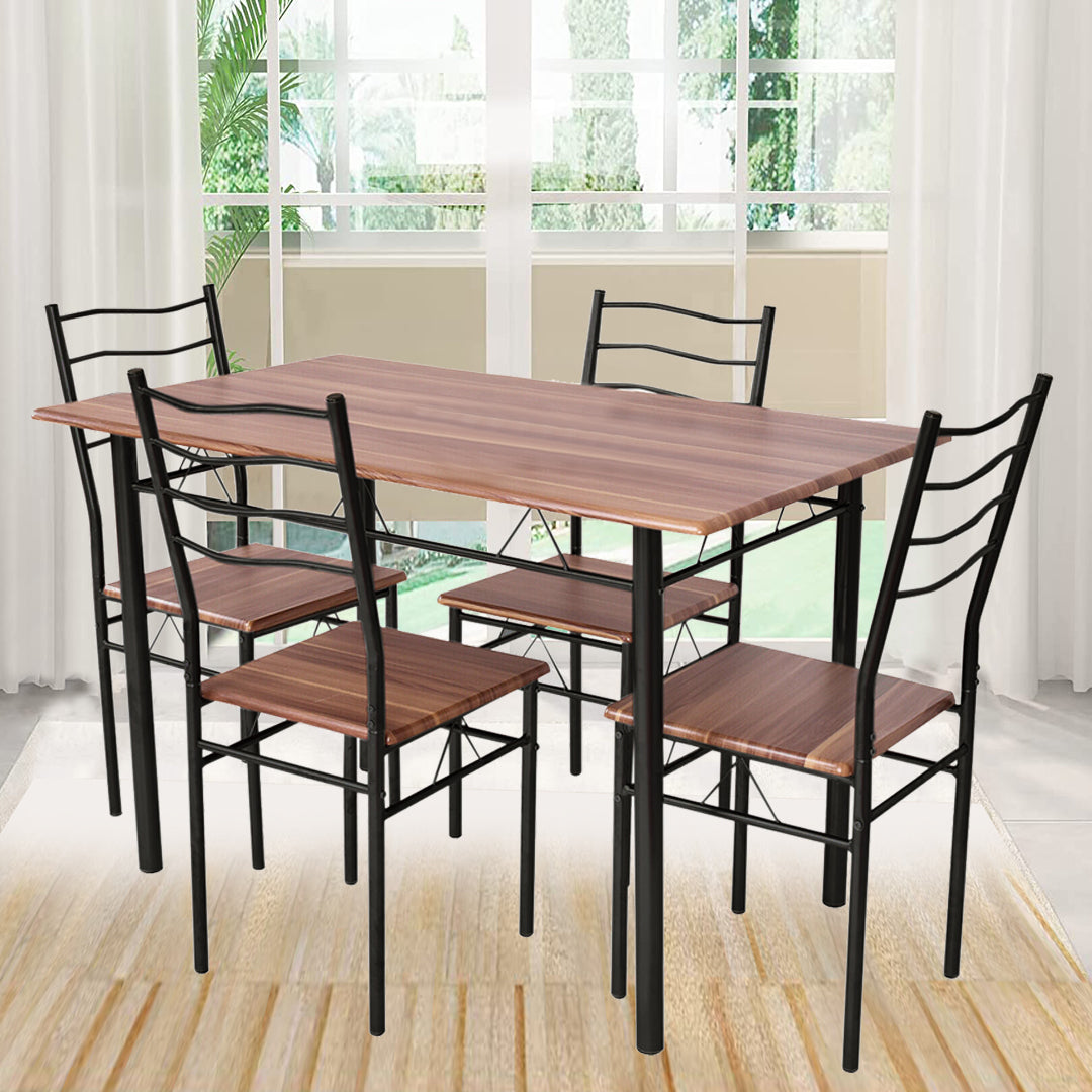 Metal frame dining table with 4 chairs-1