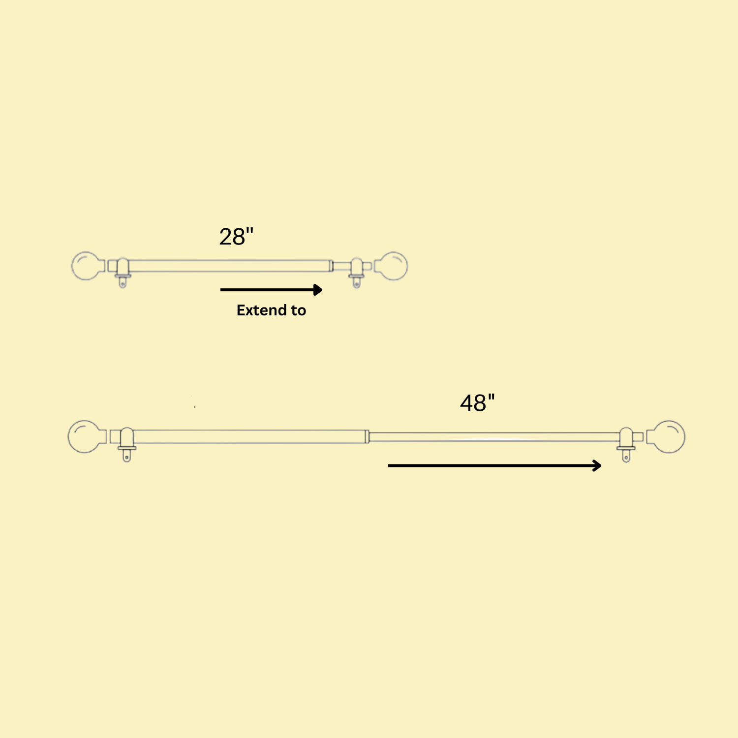 Black Double Curtain Pole | Urn Finials | Rustproof | 25KG Load | Traditional Style-3