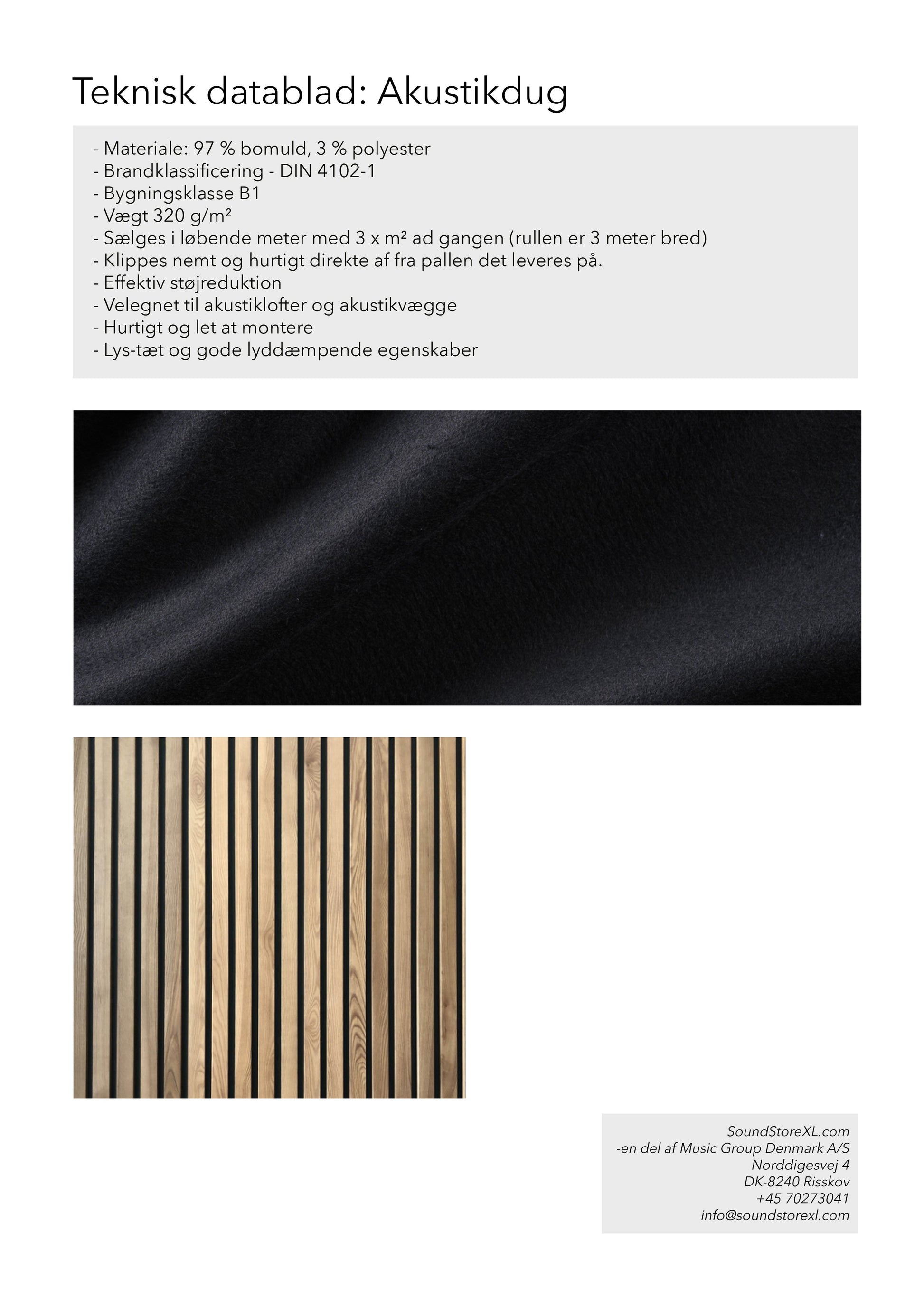 Acoustic fabric per 3 m² (Black)-4
