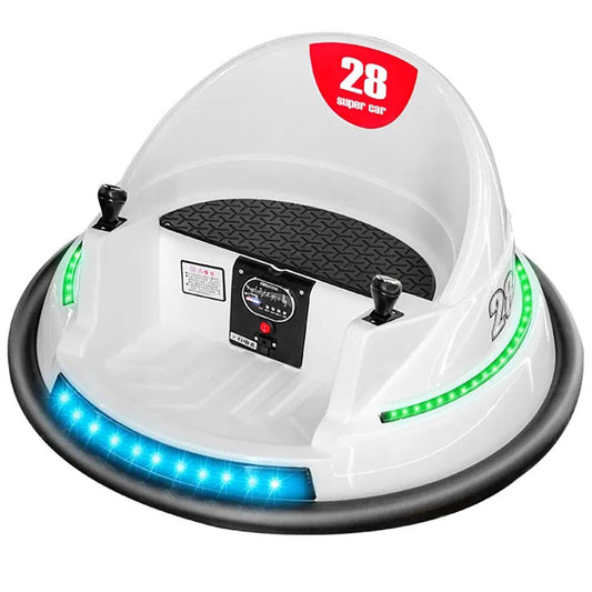 Dodgem electric pentru copii, 6V, cu baterie si telecomanda, alb-0